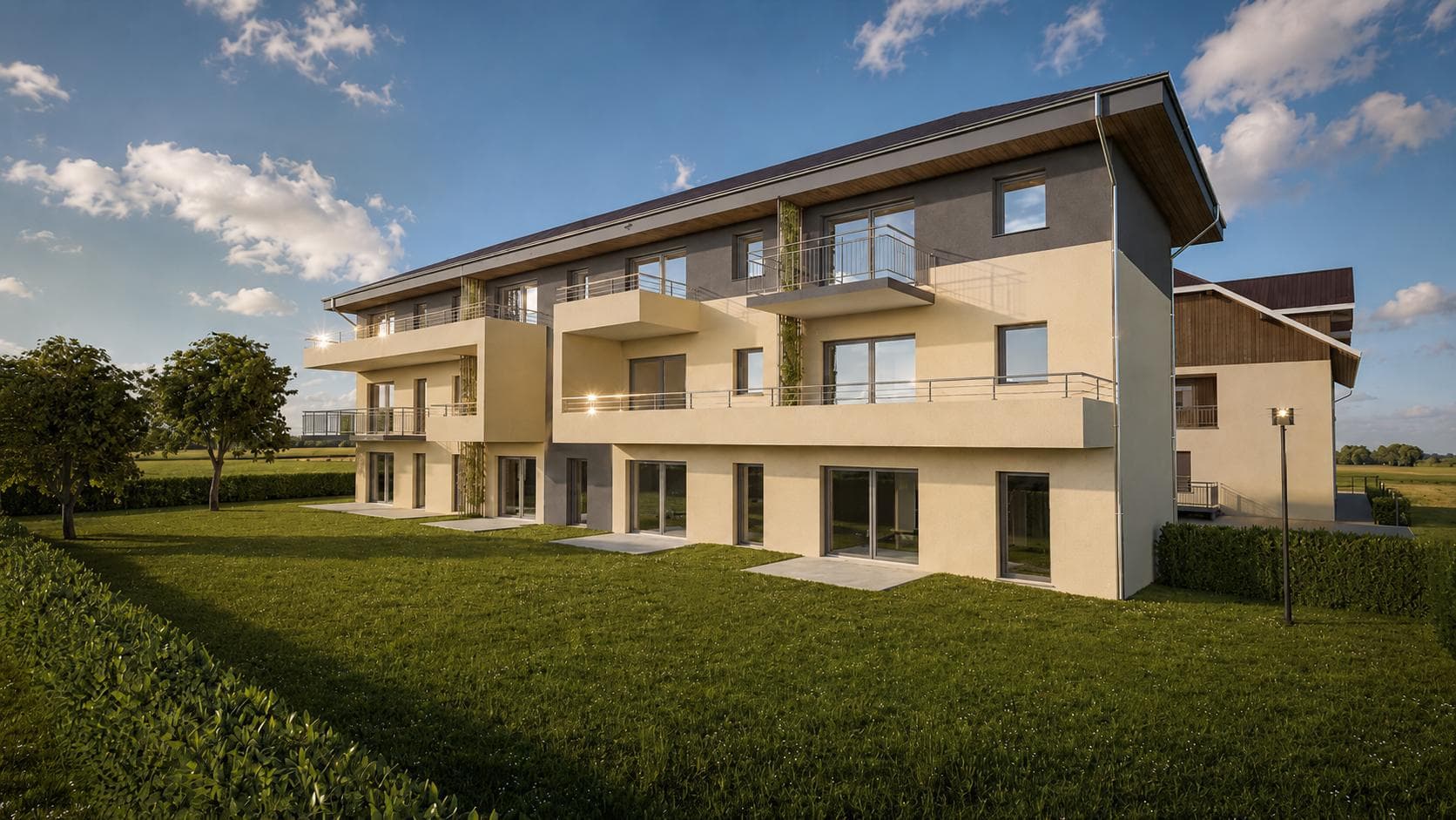 Réhabilitation d'une ferme et création de 24 logements dans le Doubs — vue 1